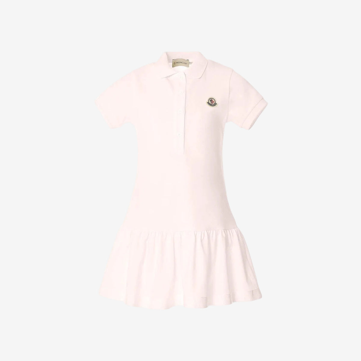 Pink dress with a collar on a white background