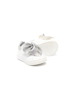 Monnalisa Silver Calf Leather Bow Sneakers | Casa Childrenswear