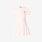 Pink dress with a collar on a white background