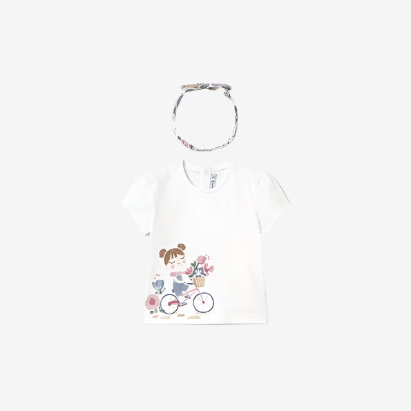 Mayoral White T-Shirt & Headband | Casa Childrenswear