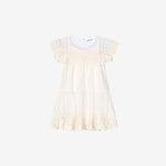 Mayoral Embroided Bone Tulle Dress | Casa Childrenswear