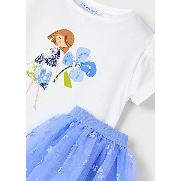 Indigo Tulle Skirt Set