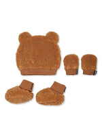 Moschino Baby Brown Hat Gloves Boots Gift Set | Casa Childrenswear