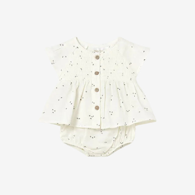 Mayoral Baby Girls Cream Printed Short Set and Pants | Casa Childrenswear