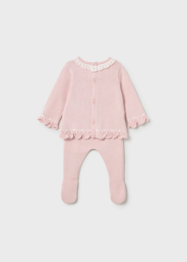 Mayoral Baby Girls Pink Knitted Leg Warmer Set | Casa Childrenswear