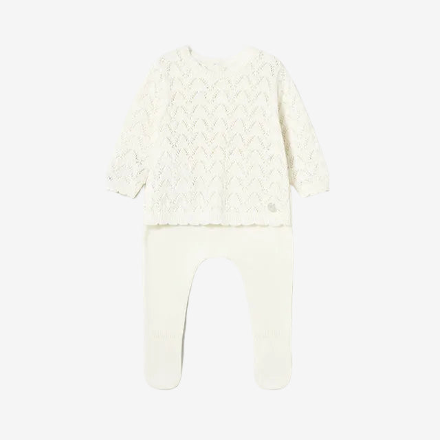 Mayoral Baby Girls Cream Knitted Leg Warmer Set | Casa Childrenswear