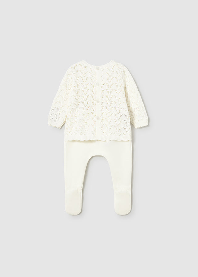 Mayoral Baby Girls Cream Knitted Leg Warmer Set | Casa Childrenswear