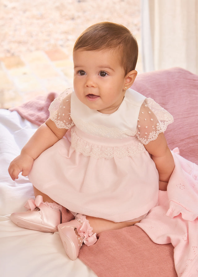 Mayoral Tulip Rose Dress with Lace Trim and Pants | Casa Childrenswear