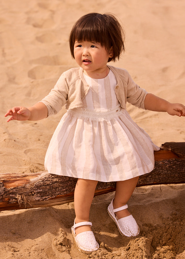 Mayoral Hazelnut Striped Dress | Casa Childrenswear