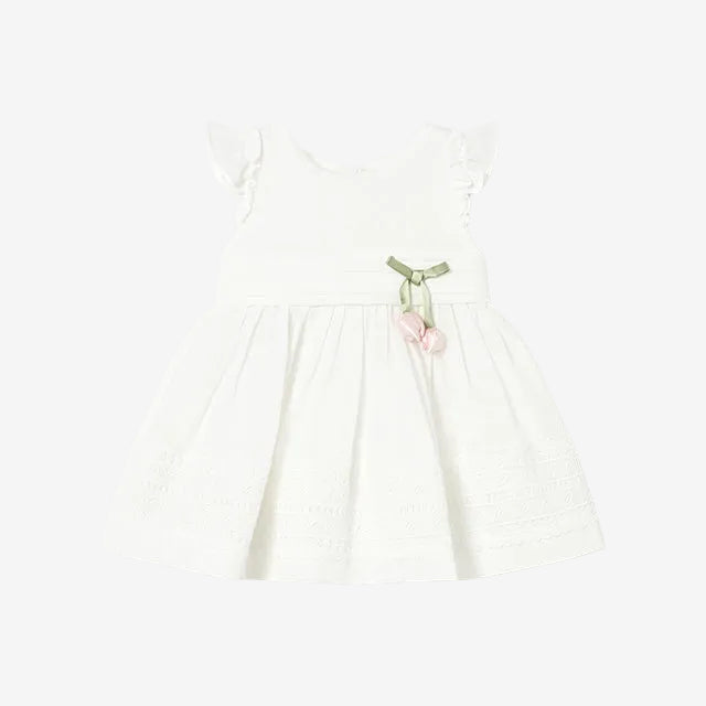Mayoral Natural Dress with Lace Trim | Casa Childrenswear