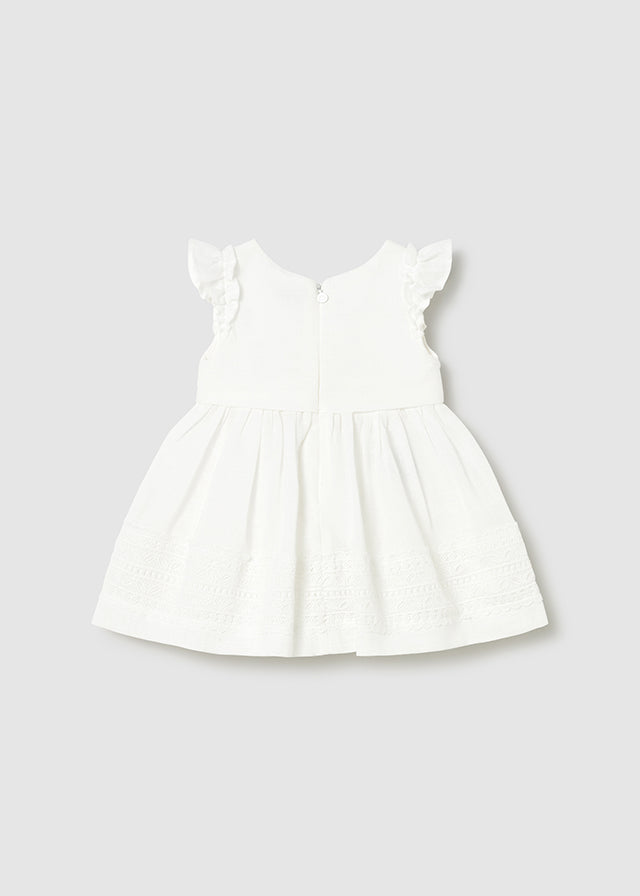 Mayoral Natural Dress with Lace Trim | Casa Childrenswear