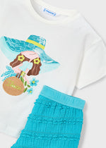 Mayoral Pacific Blue Knitted Short Set | Casa Childrenswear