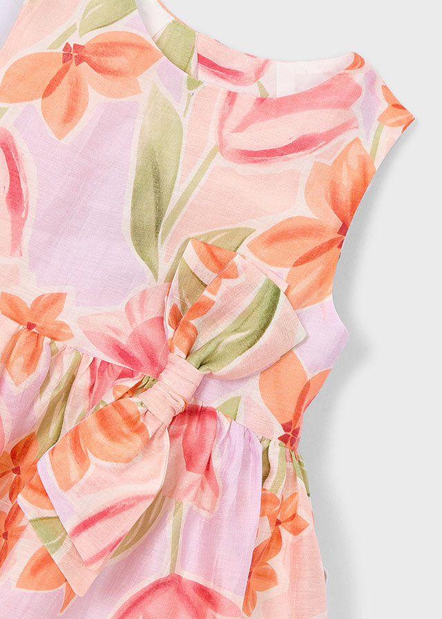 Pink Flower Printed Dress