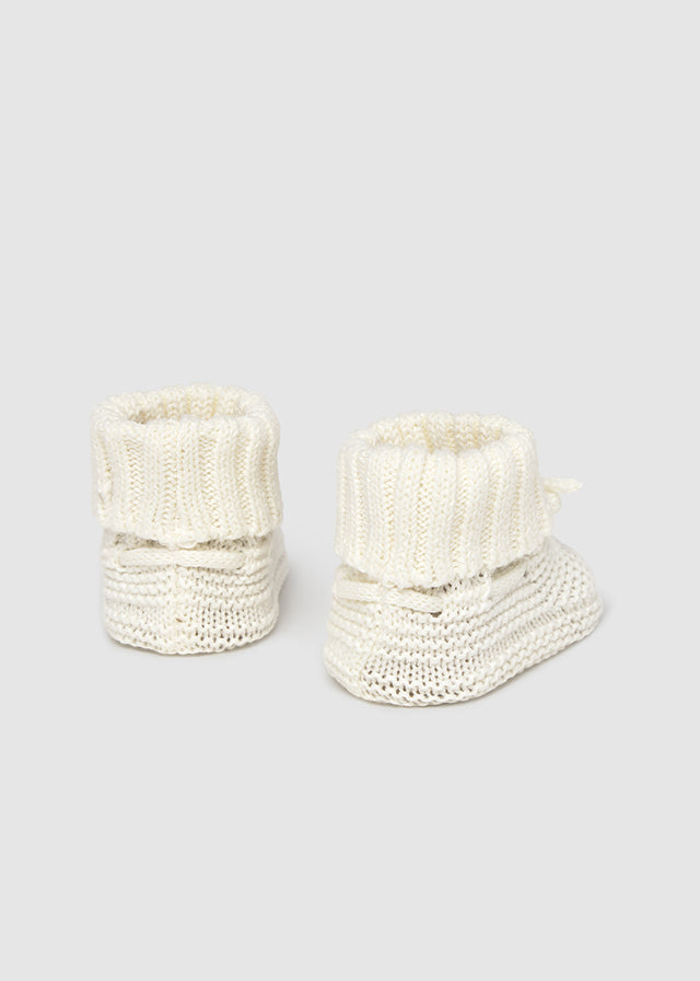 Mayoral Cream Knit Booties | Casa Childrenswear