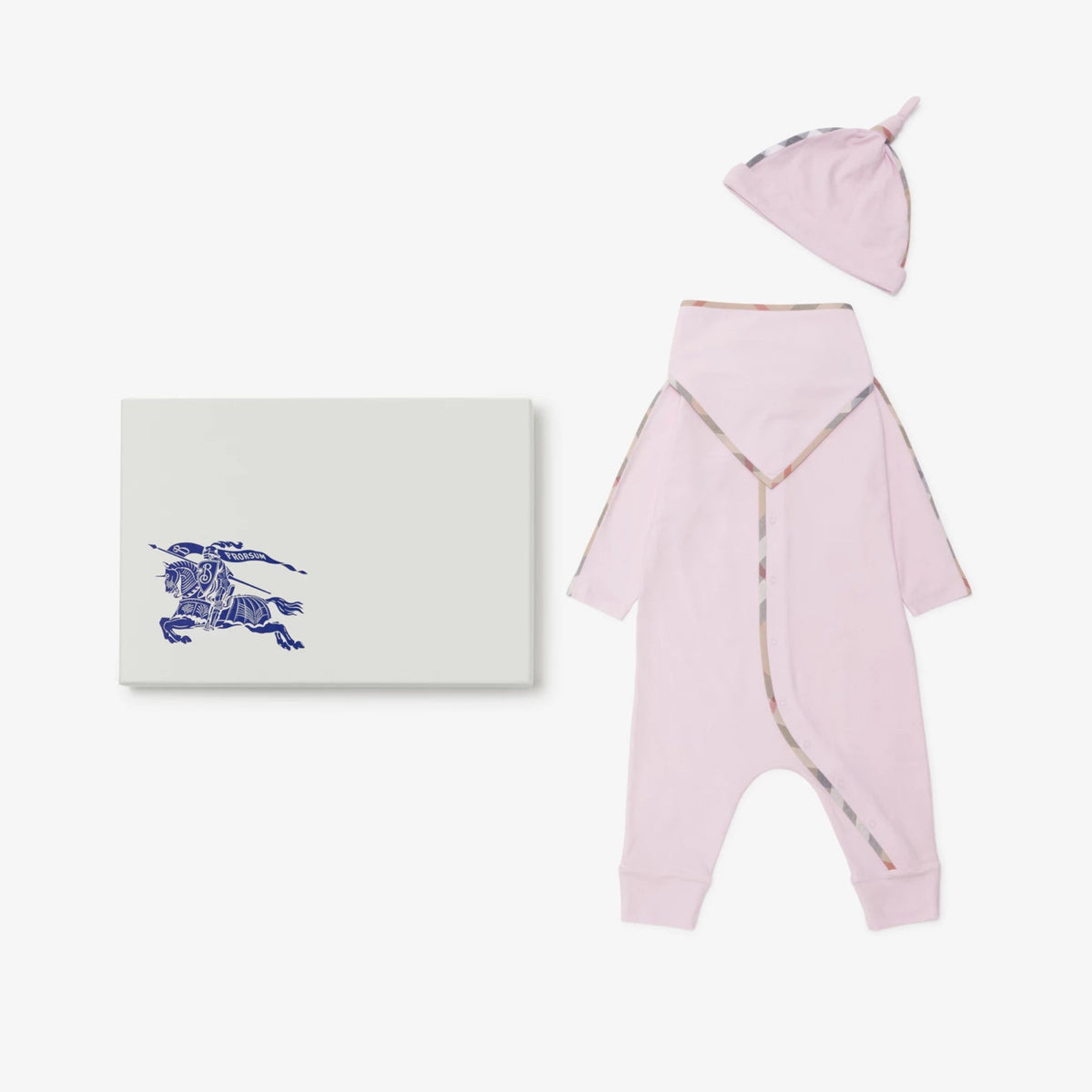 Burberry Pink Cotton Babygrow Gift Set | Casa Childrenswear