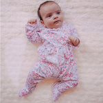 Emile et Rose Lacey Pink FloralBabygrow with Hairband | Casa Childrenswear