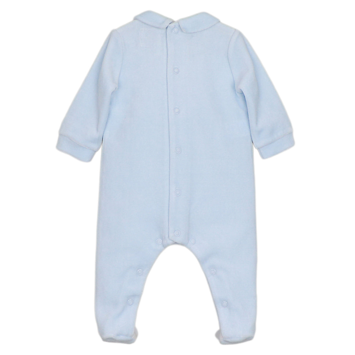 Emile et Rose Monty Blue Velour Babygrow | Casa Childrenswear