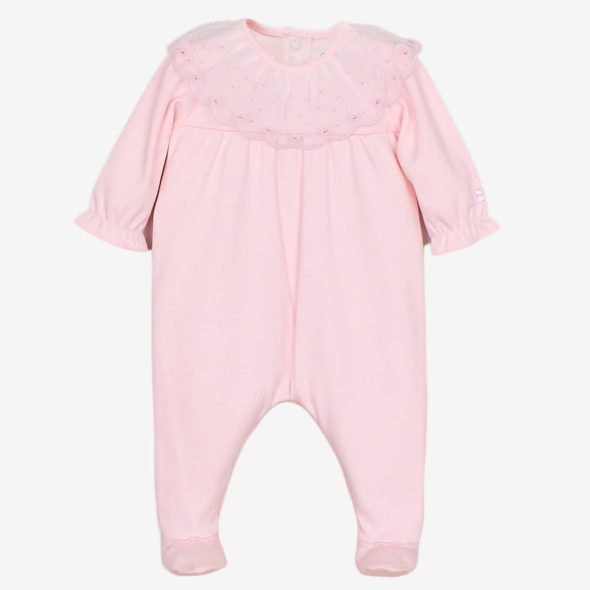 Emile et Rose Mabel Pink Tulle Collar Babygrow | Casa Childrenswear
