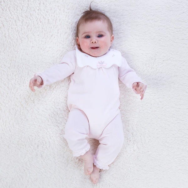 Emile et Rose Marnie Pink Knitted Babygrow | Casa Childrenswear