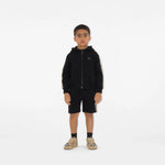 Boys Black Zip-Up Hoodie