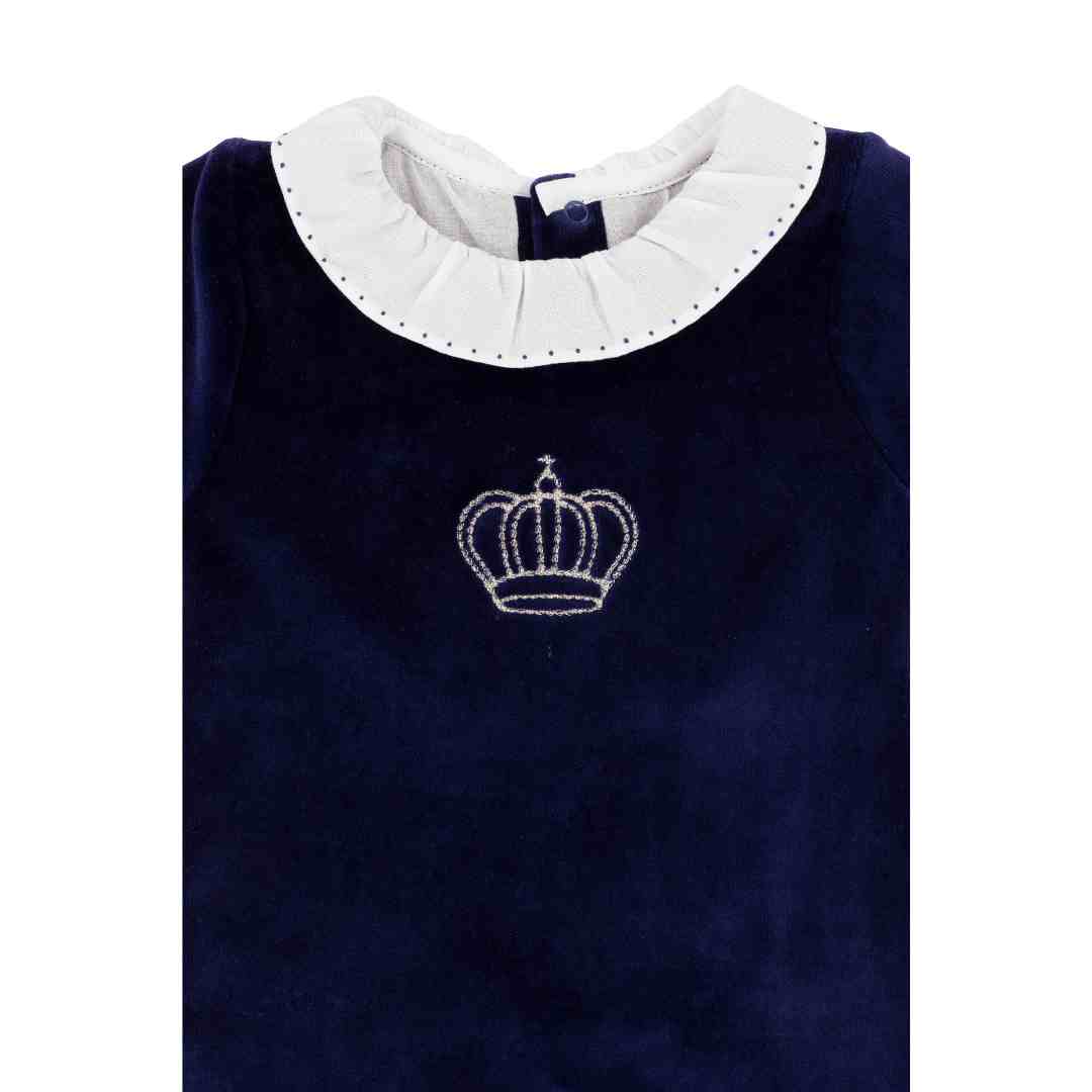 Adriana Mae Footie Velour Royal | Casa Childrenswear
