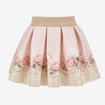 Monnalisa Girls Pink Neoprene Skirt | Casa Childrenswear