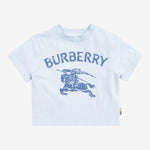 Burberry Baby Boys Ice Blue T-Shirt with Stamp Logo | Casa Childrenswear
