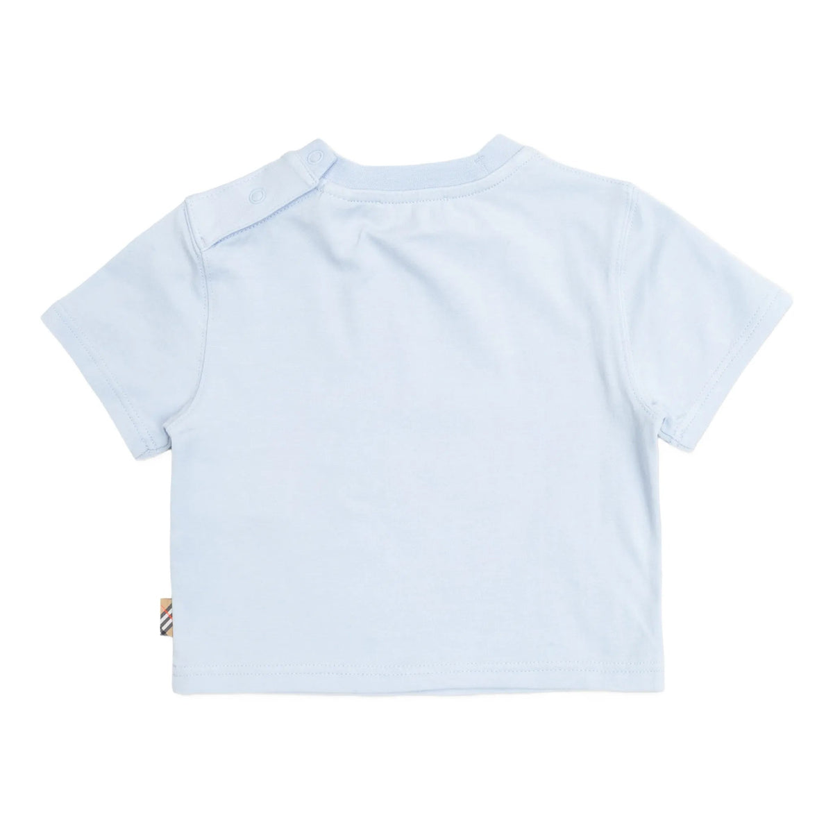 Burberry Baby Boys Ice Blue T-Shirt with Stamp Logo | Casa Childrenswear