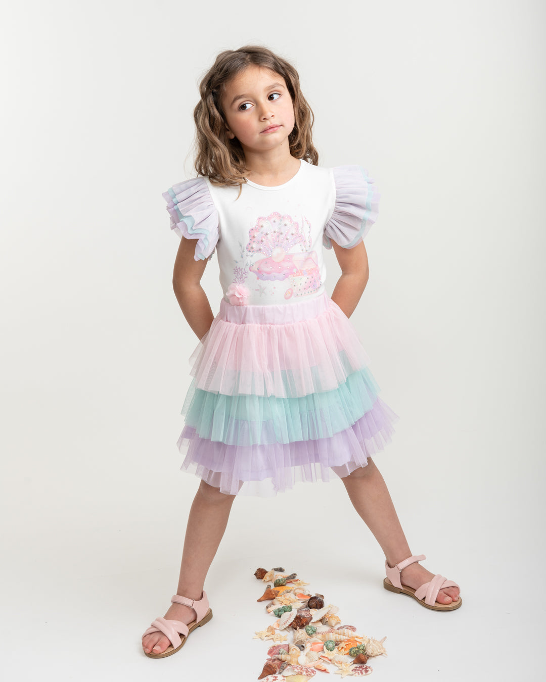 Caramelo Rainbow Deep Sea Dreams Skirt Set | Casa Childrenswear