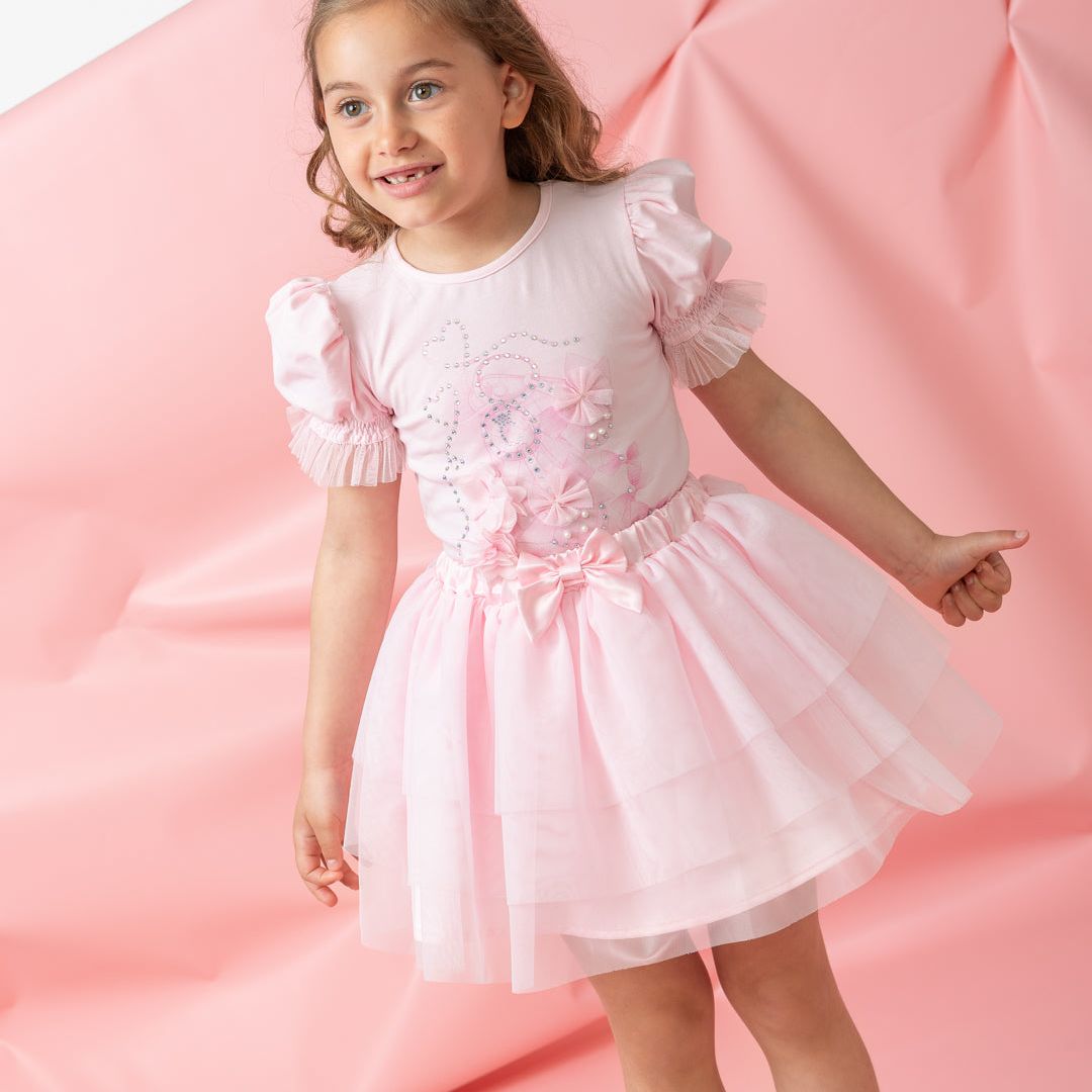 Caramelo Pink Luxe Life Skirt Set | Casa Childrenswear