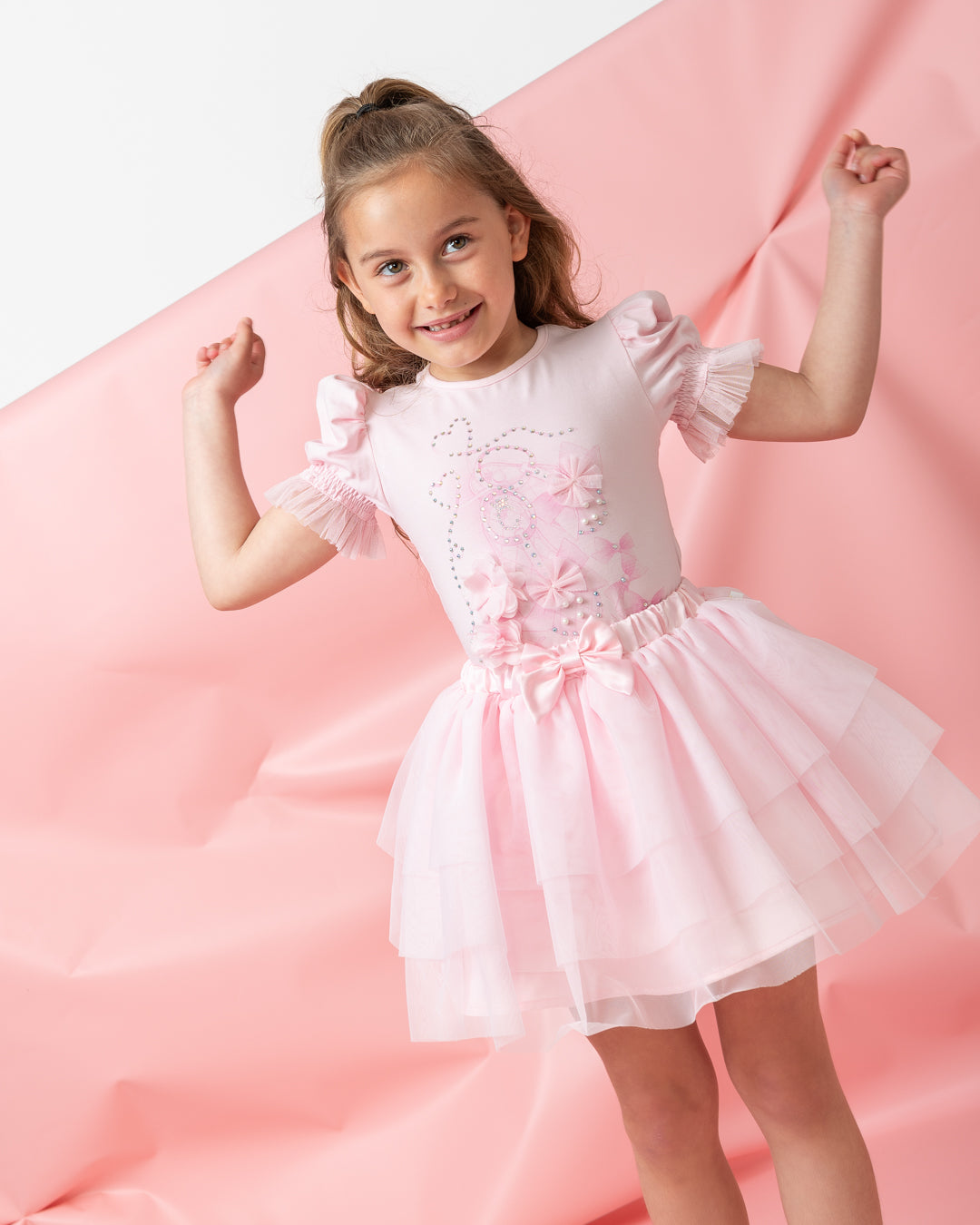 Caramelo Pink Luxe Life Skirt Set | Casa Childrenswear