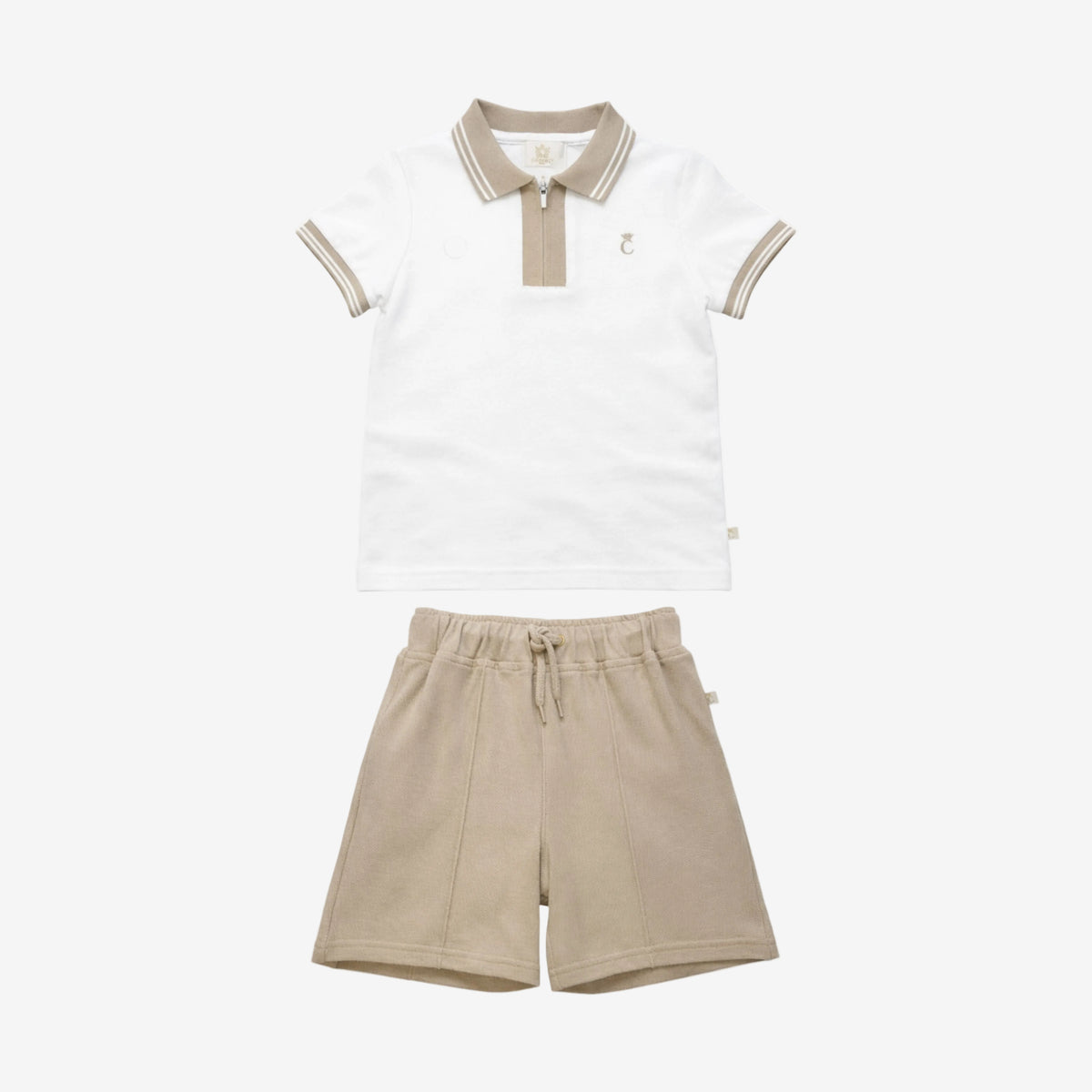 Caramelo Boys Mink Pique Polo and Short Set | Casa Childrenswear