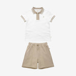 Caramelo Boys Mink Pique Polo and Short Set | Casa Childrenswear