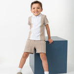 Caramelo Mink Zip Polo Short Set | Casa Childrenswear