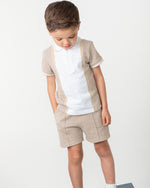 Caramelo Mink Zip Polo Short Set | Casa Childrenswear