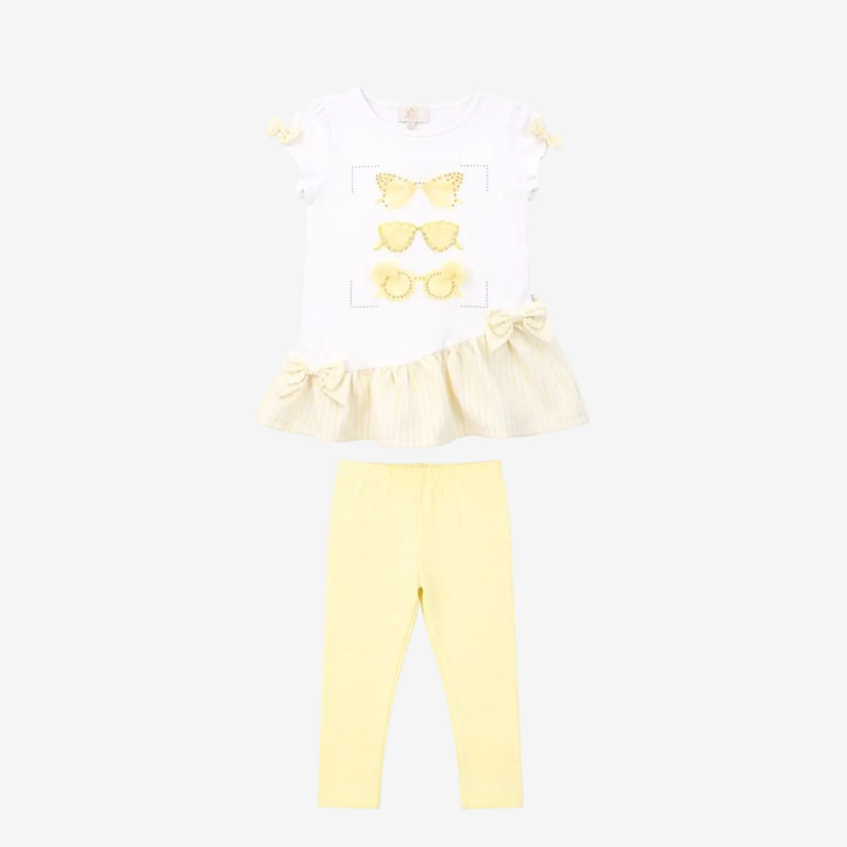 Caramelo Girls Yellow Sunglasses Legging Set | Casa Childrenswear
