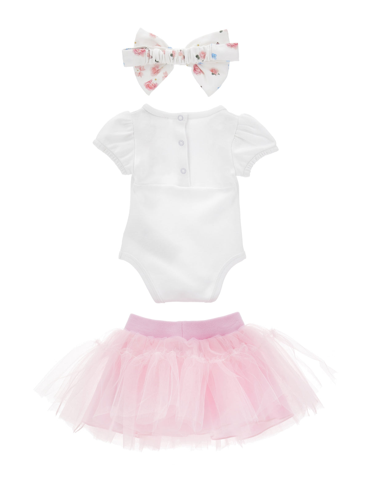 Monnalisa Baby Girls Rose Print Babygrow and Skirt with Bow | Casa Childrenswear