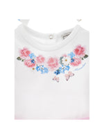 Monnalisa Baby Girls Rose Print Babygrow and Skirt with Bow | Casa Childrenswear