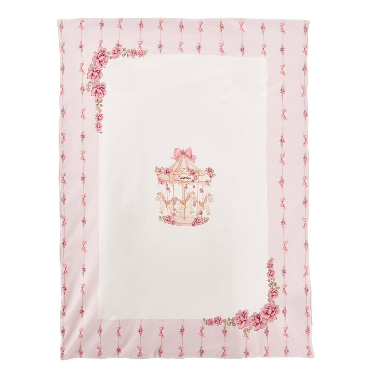 Monnalisa Baby Girls Carousel Blanket - reverse view