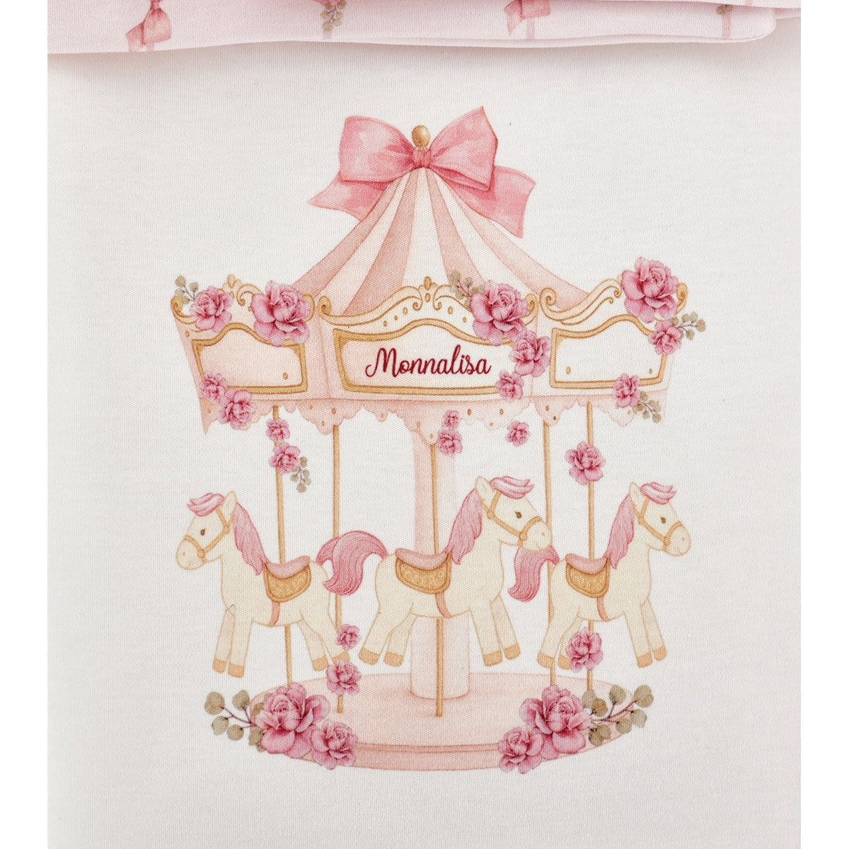Monnalisa Baby Girls Carousel Blanket - carousel print detail