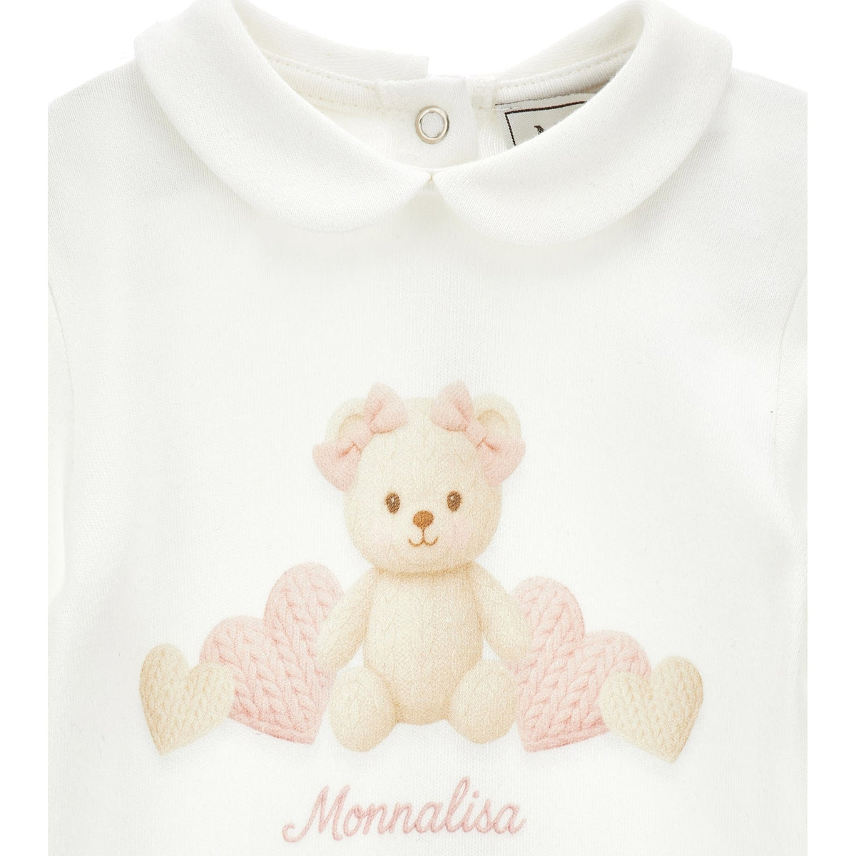Monnalisa Baby Girls White Teddy Babygrow | Casa Childrenswear