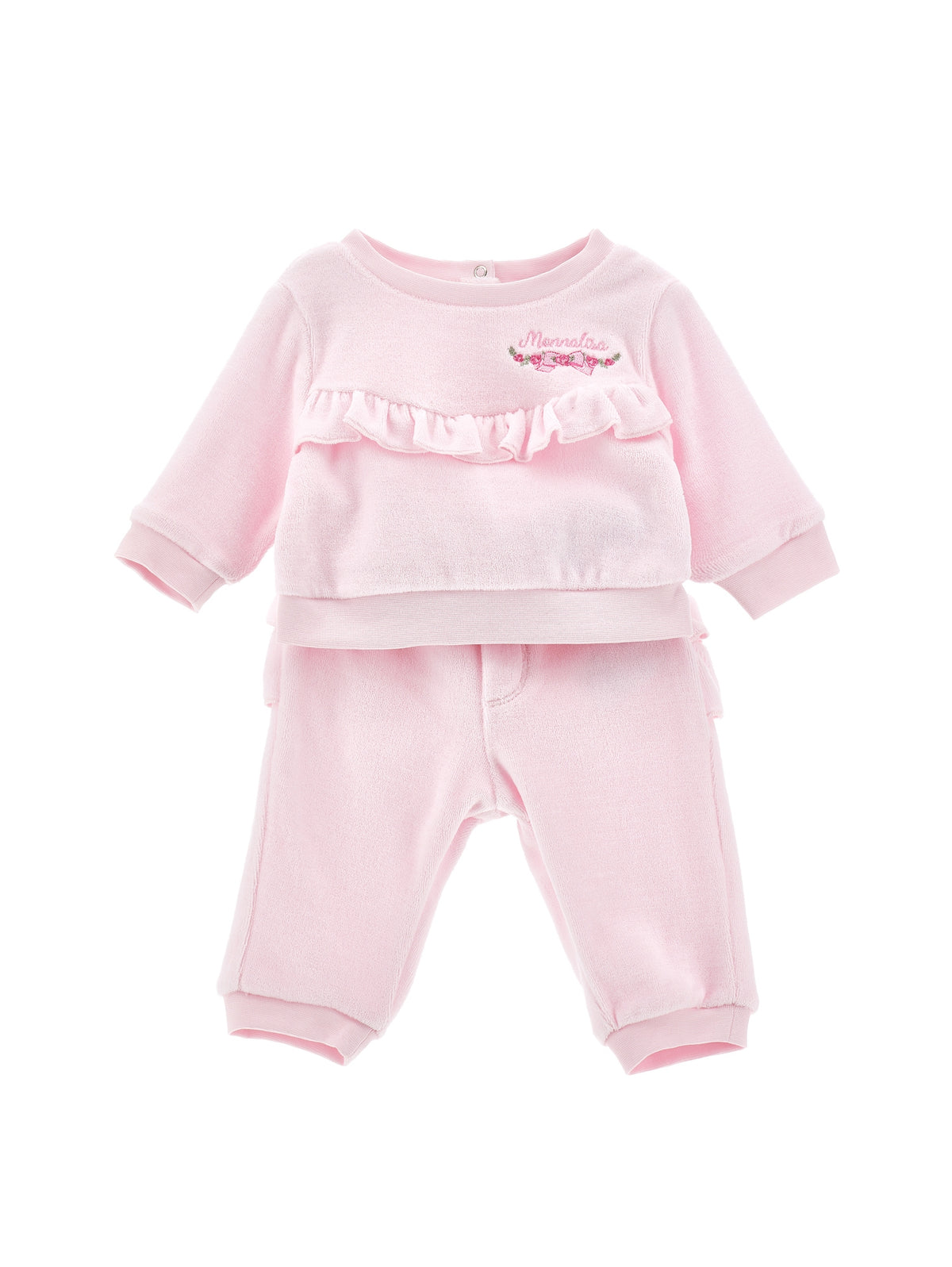 Baby Girls Pink Ruffle Tracksuit