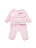Baby Girls Pink Ruffle Tracksuit