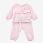 Monnalisa Baby Girls Pink Ruffle Tracksuit | Casa Childrenswear