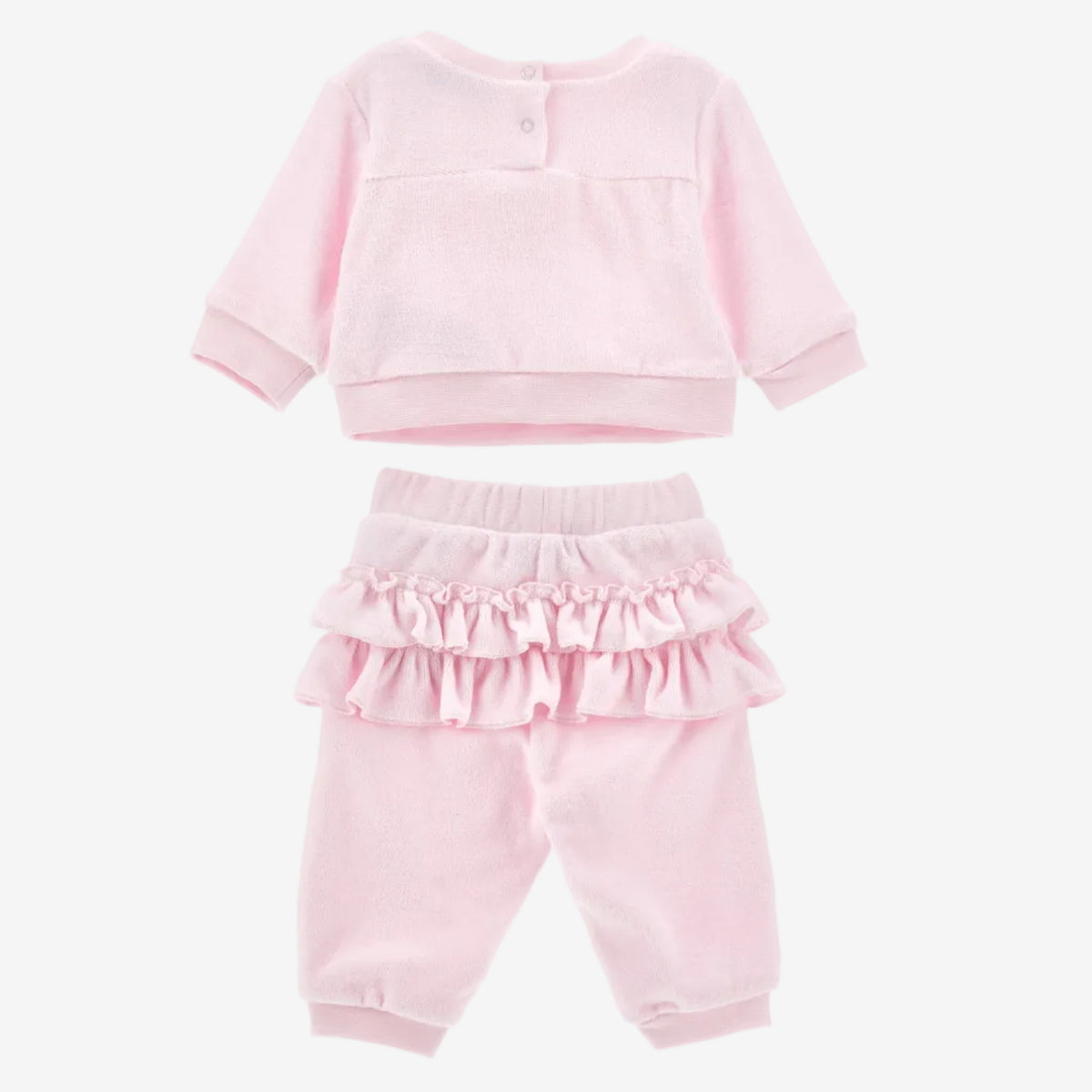 Monnalisa Baby Girls Pink Ruffle Tracksuit | Casa Childrenswear