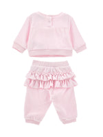 Baby Girls Pink Ruffle Tracksuit