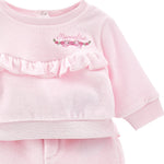 Monnalisa Baby Girls Pink Ruffle Tracksuit | Casa Childrenswear