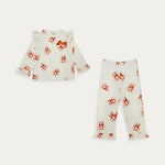 Caramelo Baby Girl White Soft teddy Pyjamas | Casa Childrenswear