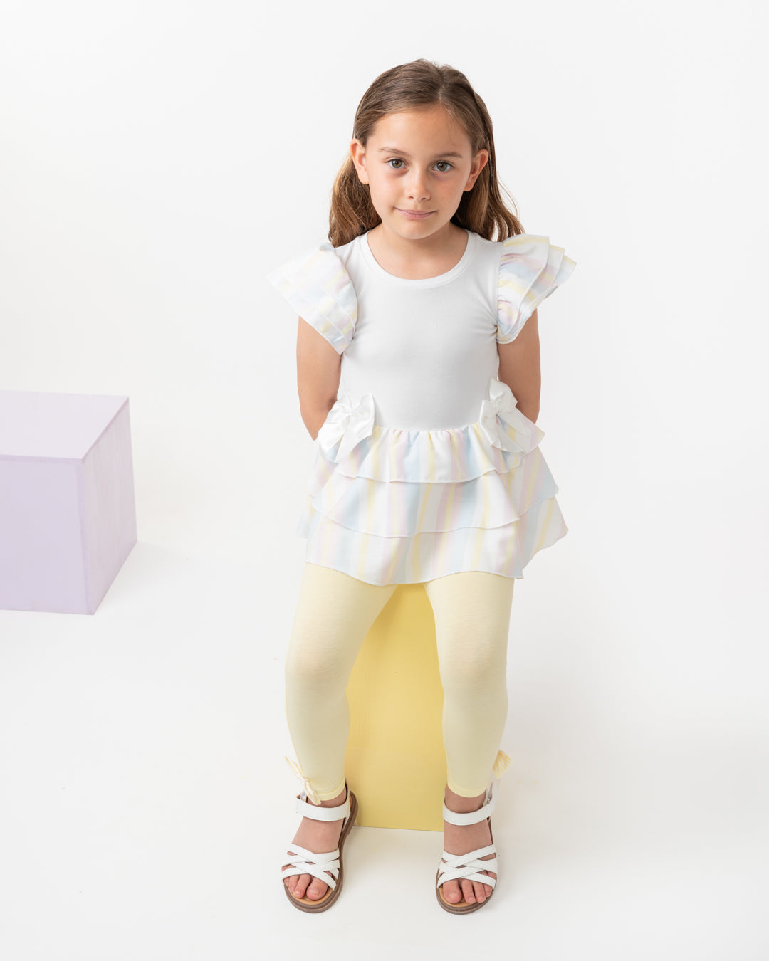Caramelo Rainbow Sweet Stripes Legging Set | Casa Childrenswear