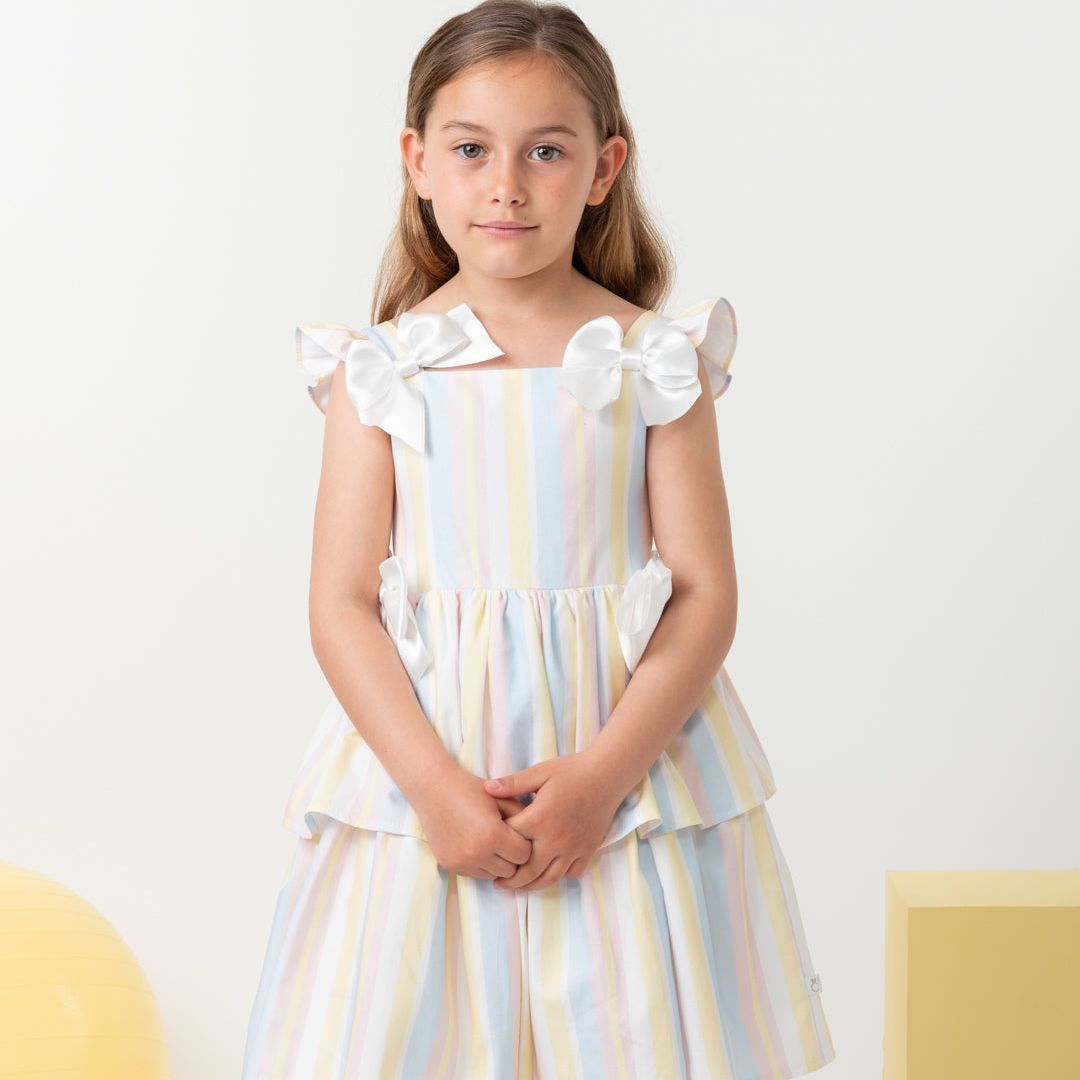Caramelo Rainbow Sweet Stripes Dress | Casa Childrenswear